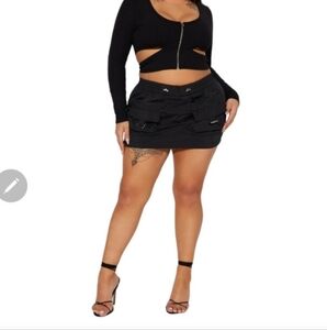 NWOT PURPLE fashion nova 2x cargo parachute mini skirt